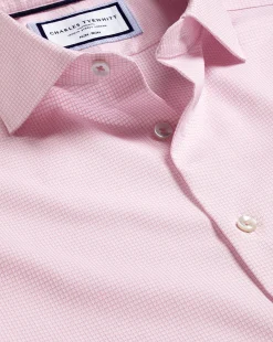 Shirt Sale|Dress Shirts<Charles Tyrwhitt Non-Iron Cushion Stretch Texture Shirt - Pink