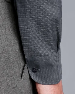 Business Casual Shirts|Dress Shirts<Charles Tyrwhitt Non-Iron Diamond Stretch Texture Shirt - Grey Charcoal