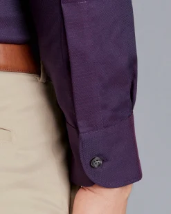 Shirt Sale|Dress Shirts<Charles Tyrwhitt Non-Iron Diamond Stretch Texture Shirt - Purple