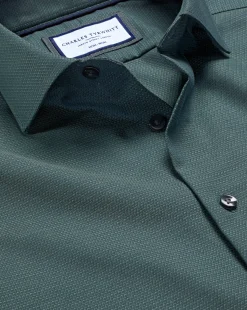 Shirt Sale|Dress Shirts<Charles Tyrwhitt Non-Iron Diamond Stretch Texture Shirt - Atlantic Green