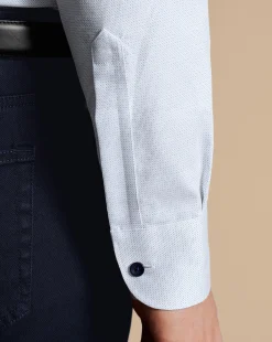 Business Casual Shirts|Dress Shirts<Charles Tyrwhitt Non-Iron Dot Stretch Texture Shirt - White