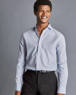 Shirt Sale|Dress Shirts<Charles Tyrwhitt Non-Iron Double Check Shirt - Cobalt Blue