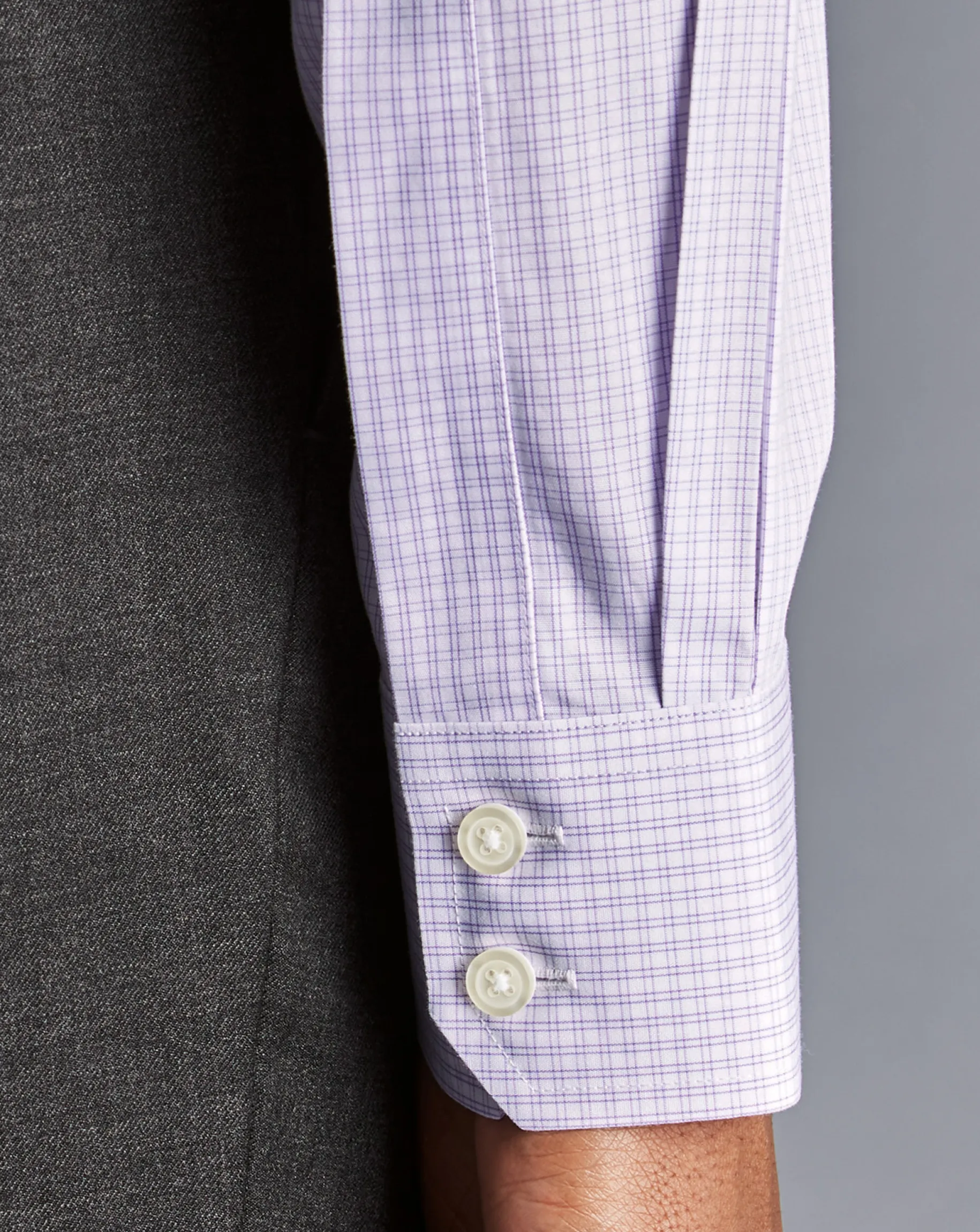 Shirt Sale|Dress Shirts<Charles Tyrwhitt Non-Iron Double Check Shirt - Lilac Purple