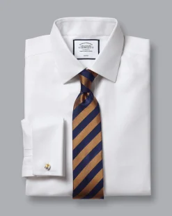 Dress Shirts|Classic Fit Shirts<Charles Tyrwhitt Non-Iron Herringbone Shirt - White