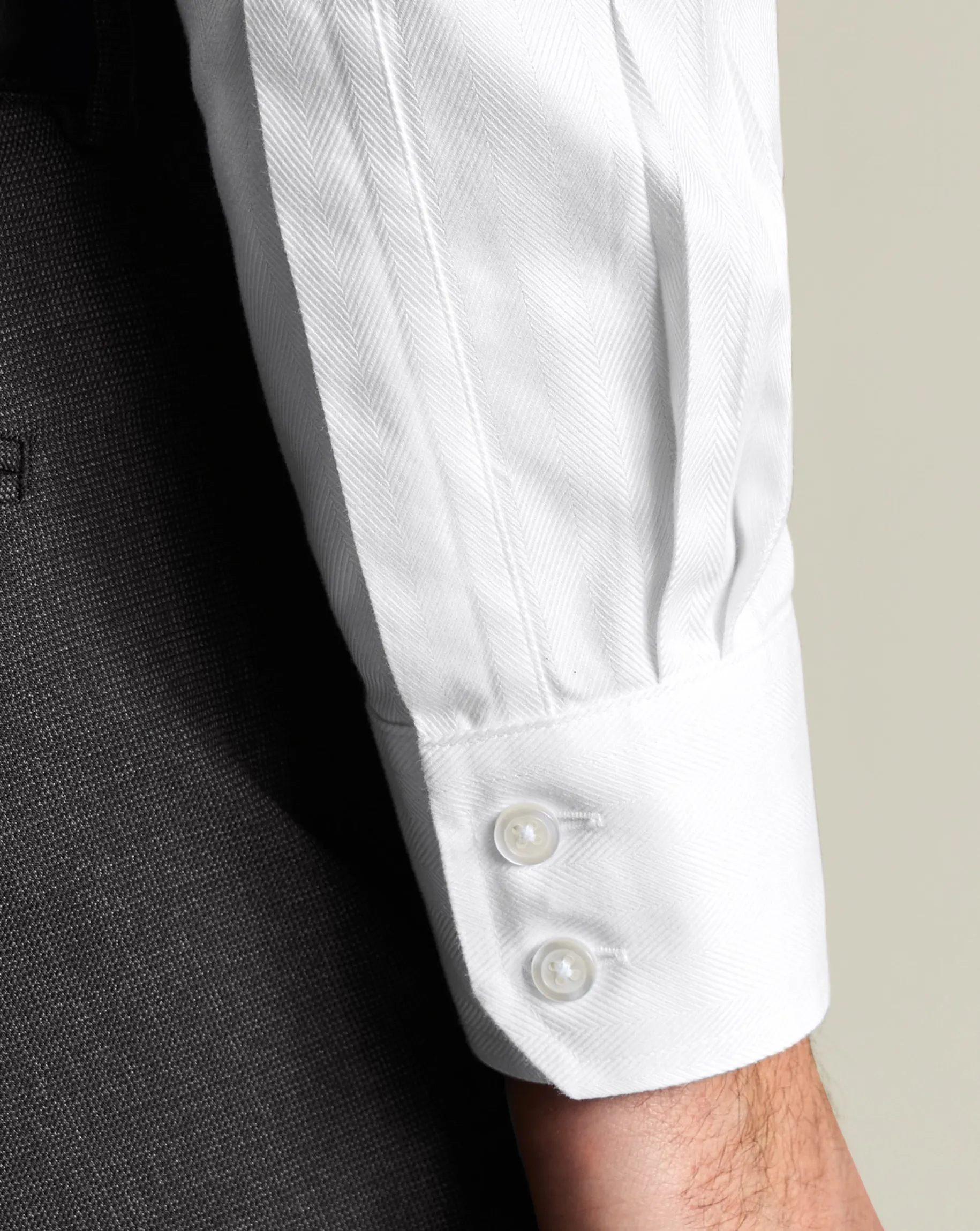 Dress Shirts|Classic Fit Shirts<Charles Tyrwhitt Non-Iron Herringbone Shirt - White