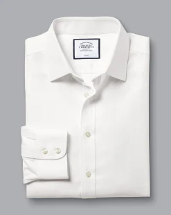 Shirt Sale|Dress Shirts<Charles Tyrwhitt Non-Iron Herringbone Shirt - Ivory White