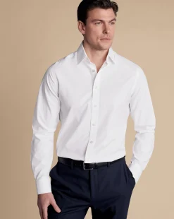 Poplin Shirts|Dress Shirts<Charles Tyrwhitt Non-Iron Poplin Shirt - White