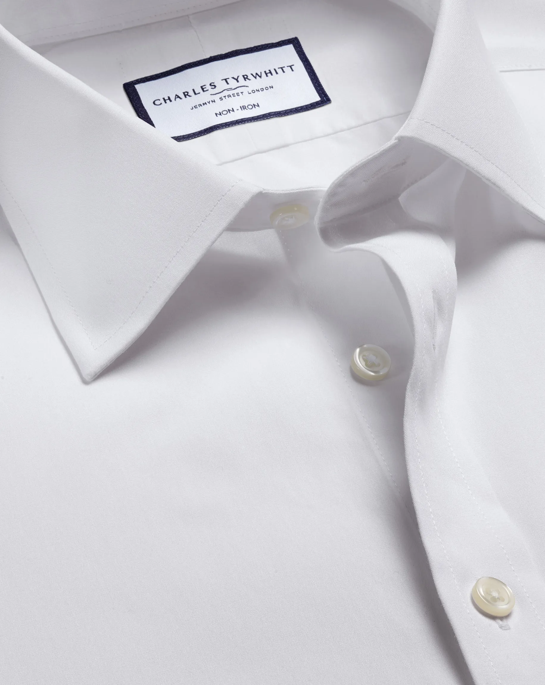 Short Sleeve Shirts|Dress Shirts<Charles Tyrwhitt Non-Iron Poplin Short-Sleeve Shirt - White