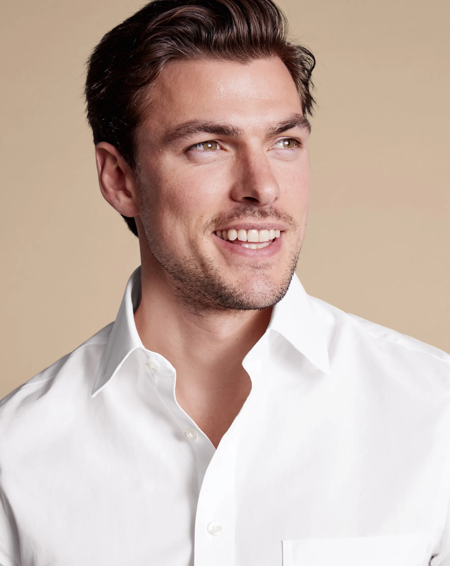 Short Sleeve Shirts|Dress Shirts<Charles Tyrwhitt Non-Iron Poplin Short-Sleeve Shirt - White