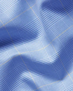 Dress Shirts|Check Shirts<Charles Tyrwhitt Non-Iron Prince of Wales Check Shirt - Ocean Blue