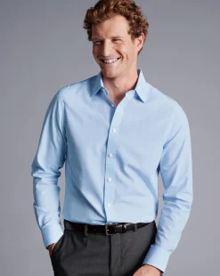 Shirt Sale|Dress Shirts<Charles Tyrwhitt Non-Iron Prince Of Wales Check Shirt - Light Blue