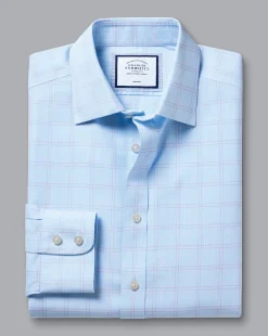 Shirt Sale|Dress Shirts<Charles Tyrwhitt Non-Iron Prince Of Wales Check Shirt - Light Blue
