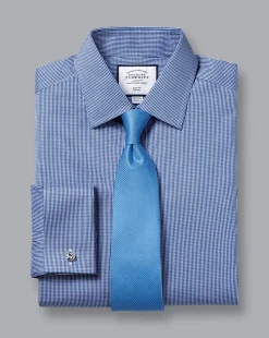 Dress Shirts|Check Shirts<Charles Tyrwhitt Non-Iron Puppytooth Shirt - Blue Royal
