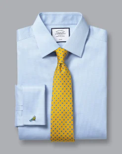 Dress Shirts|Check Shirts<Charles Tyrwhitt Non-Iron Puppytooth Shirt - Blue Sky