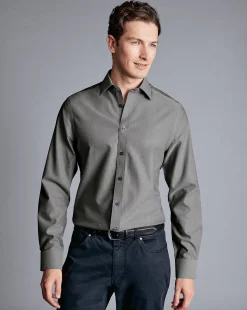 Dress Shirts|Extra Slim Fit Shirts<Charles Tyrwhitt Non-Iron Royal Oxford Shirt - Grey
