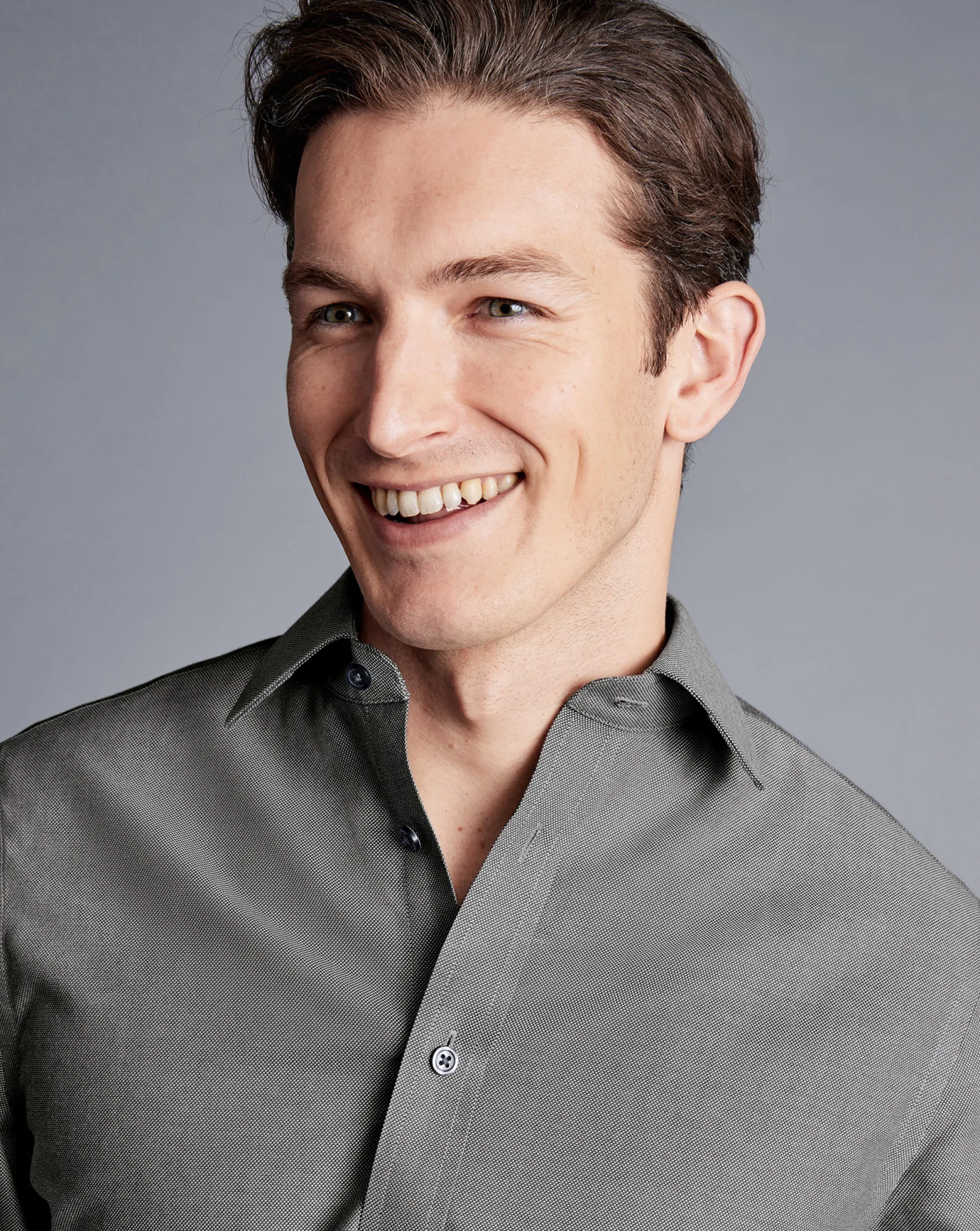 Dress Shirts|Extra Slim Fit Shirts<Charles Tyrwhitt Non-Iron Royal Oxford Shirt - Grey