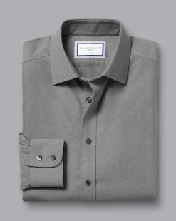 Dress Shirts|Extra Slim Fit Shirts<Charles Tyrwhitt Non-Iron Royal Oxford Shirt - Grey