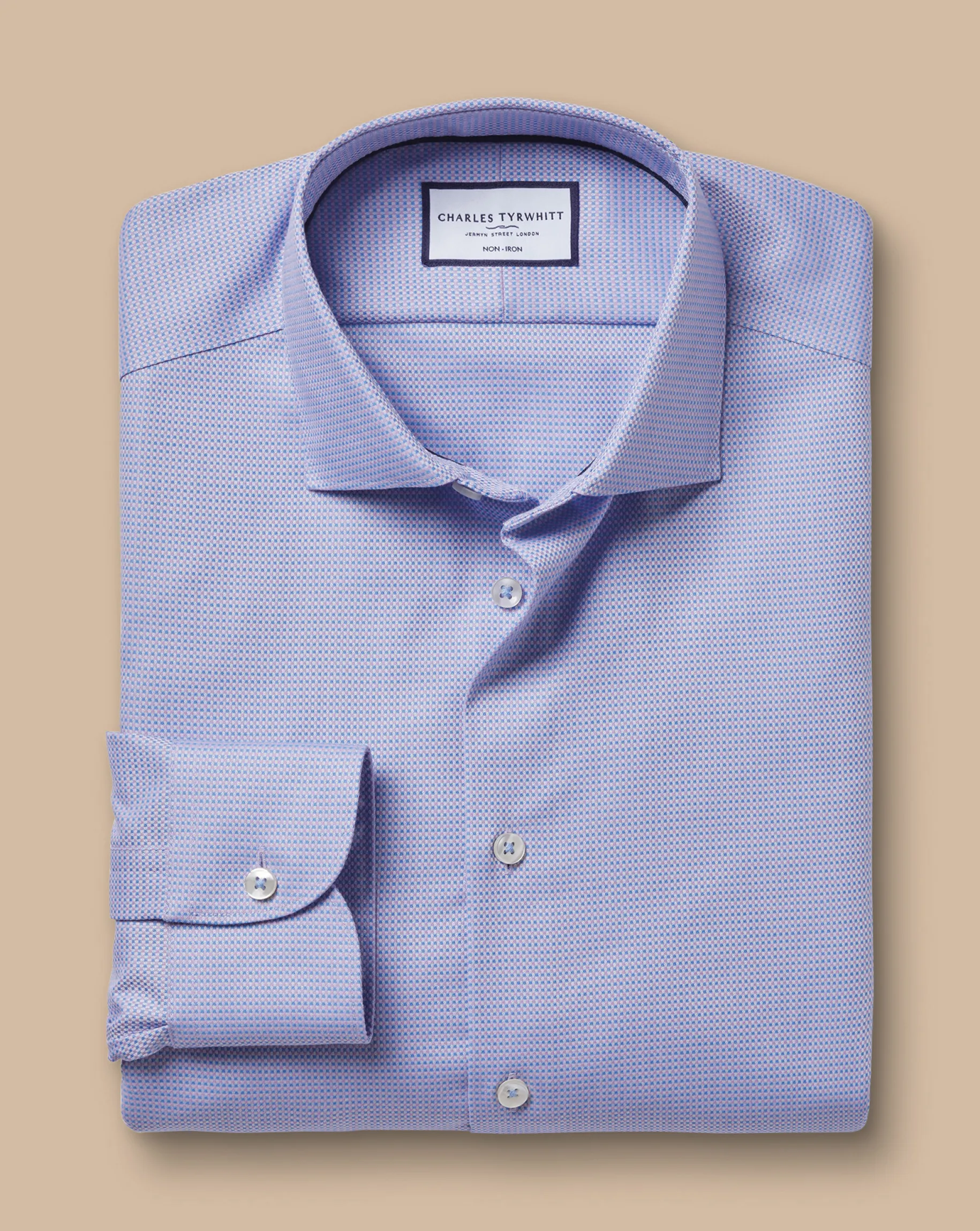 Business Casual Shirts|Dress Shirts<Charles Tyrwhitt Non-Iron Stretch Texture Square Shirt - Purple Lilac