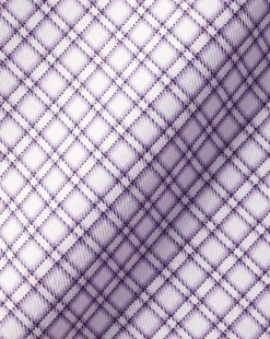 Business Casual Shirts|Dress Shirts<Charles Tyrwhitt Non-Iron Stretch Twill Grid Check Shirt - Mauve Purple