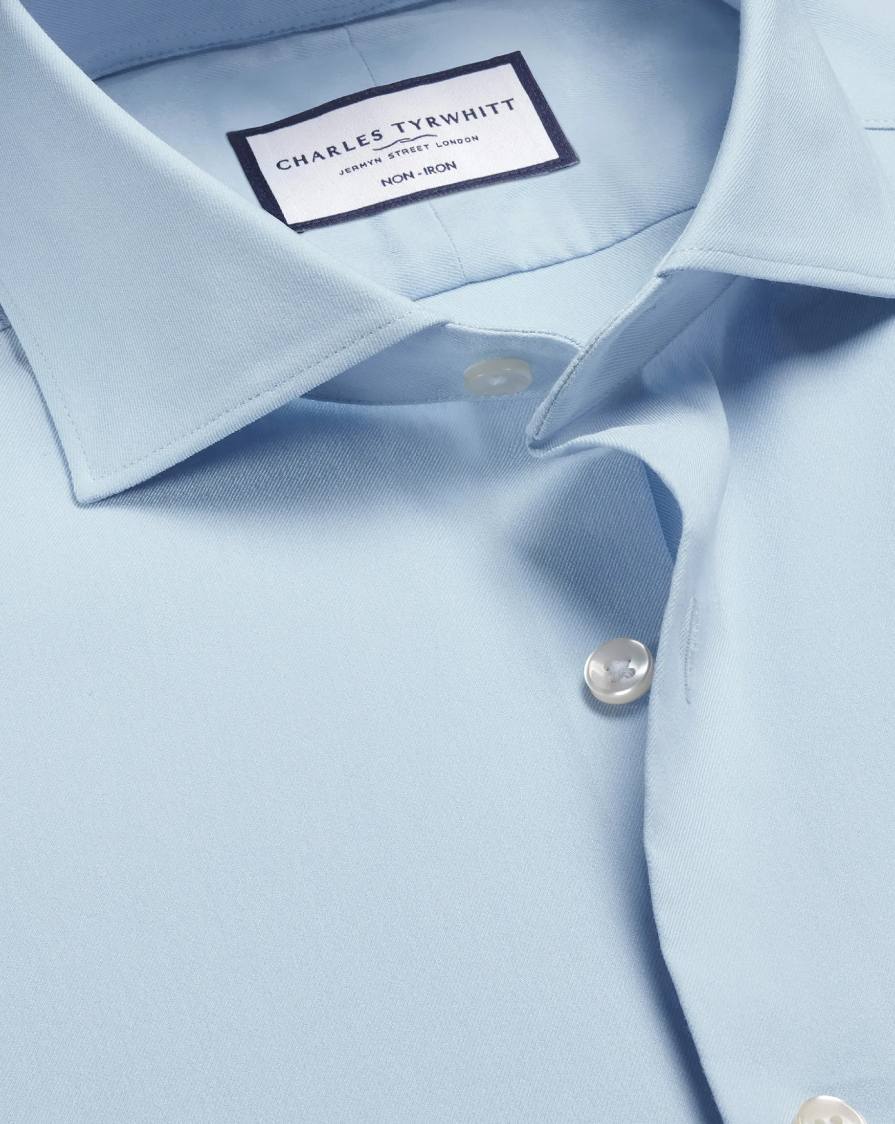 Business Casual Shirts|Dress Shirts<Charles Tyrwhitt Non-Iron Stretch Twill Shirt - Blue Sky