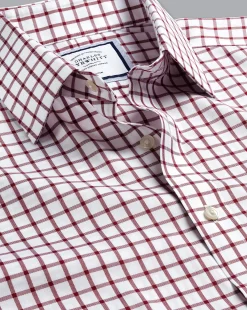 Shirt Sale|Dress Shirts<Charles Tyrwhitt Non-Iron Twill Check Shirt - Berry
