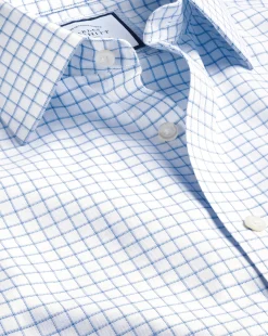 Shirt Sale|Dress Shirts<Charles Tyrwhitt Non-Iron Twill Fine Shadow Check Shirt - Cornflower Blue