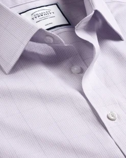 Shirt Sale|Dress Shirts<Charles Tyrwhitt Non-Iron Twill Puppytooth Check Shirt - Lavender Purple