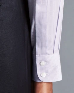 Shirt Sale|Dress Shirts<Charles Tyrwhitt Non-Iron Twill Puppytooth Check Shirt - Lavender Purple