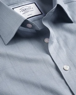 Shirt Sale|Dress Shirts<Charles Tyrwhitt Non-Iron Twill Puppytooth Check Shirt - Steel Blue