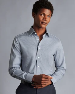 Shirt Sale|Dress Shirts<Charles Tyrwhitt Non-Iron Twill Puppytooth Check Shirt - Steel Blue