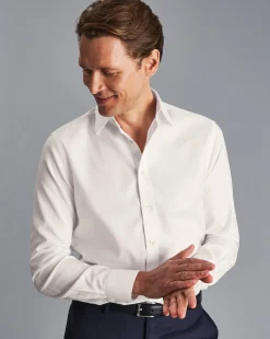 Dress Shirts|XL<Charles Tyrwhitt Non-Iron Twill Shirt - Ivory White