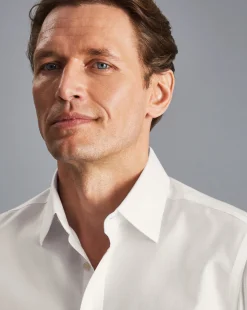 Dress Shirts|XL<Charles Tyrwhitt Non-Iron Twill Shirt - Ivory White