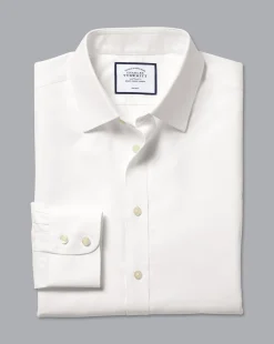 Dress Shirts|XL<Charles Tyrwhitt Non-Iron Twill Shirt - Ivory White