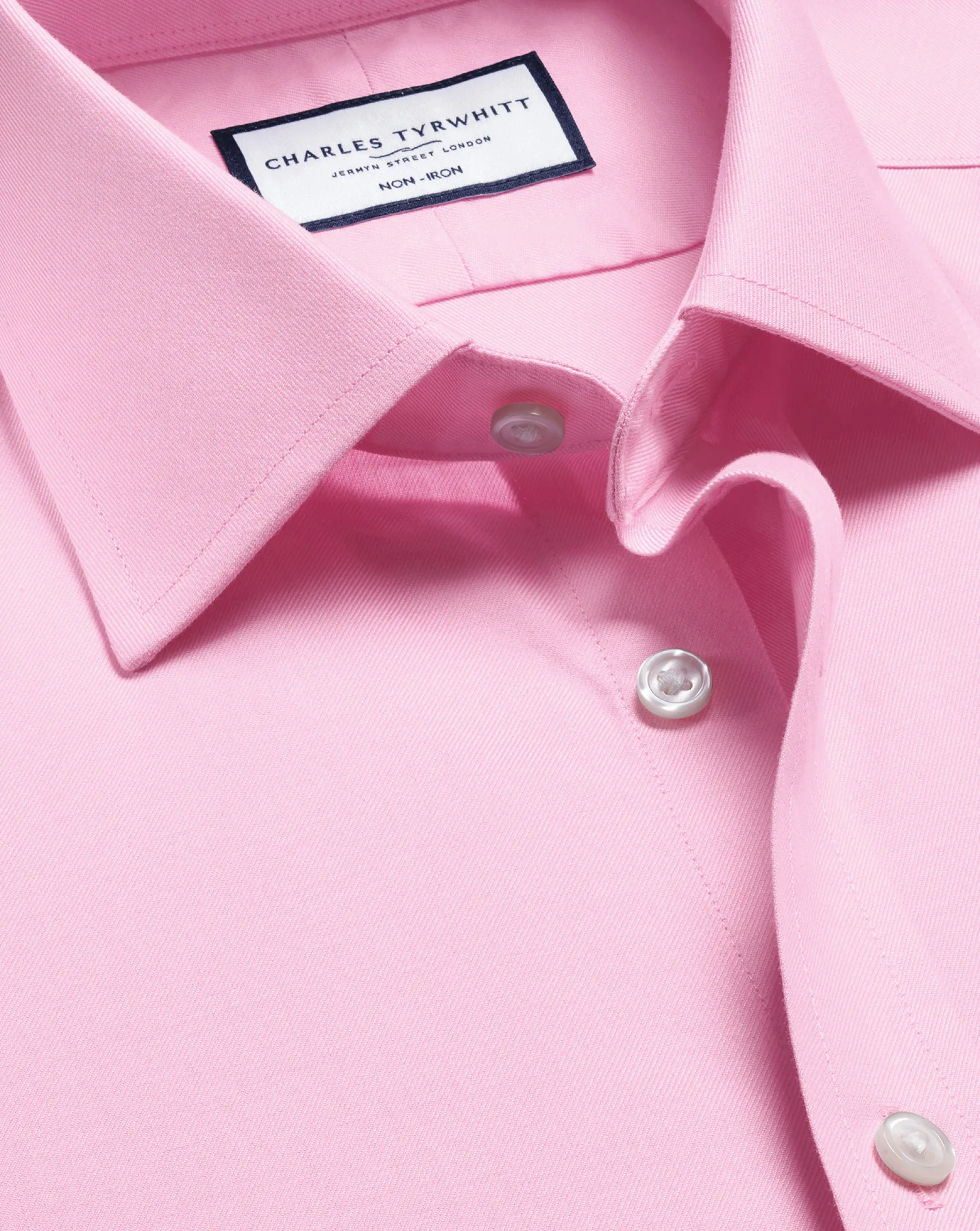 Dress Shirts|Pink Shirts<Charles Tyrwhitt Non-Iron Twill Shirt - Pink