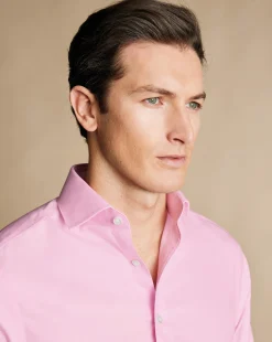 Dress Shirts|Pink Shirts<Charles Tyrwhitt Non-Iron Twill Shirt - Pink