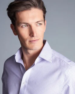 Shirt Sale|Dress Shirts<Charles Tyrwhitt Non-Iron Two Color Check Shirt - Purple Lilac