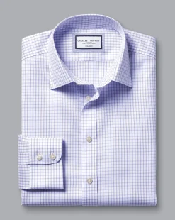 Shirt Sale|Dress Shirts<Charles Tyrwhitt Non-Iron Two Color Check Shirt - Purple Lilac