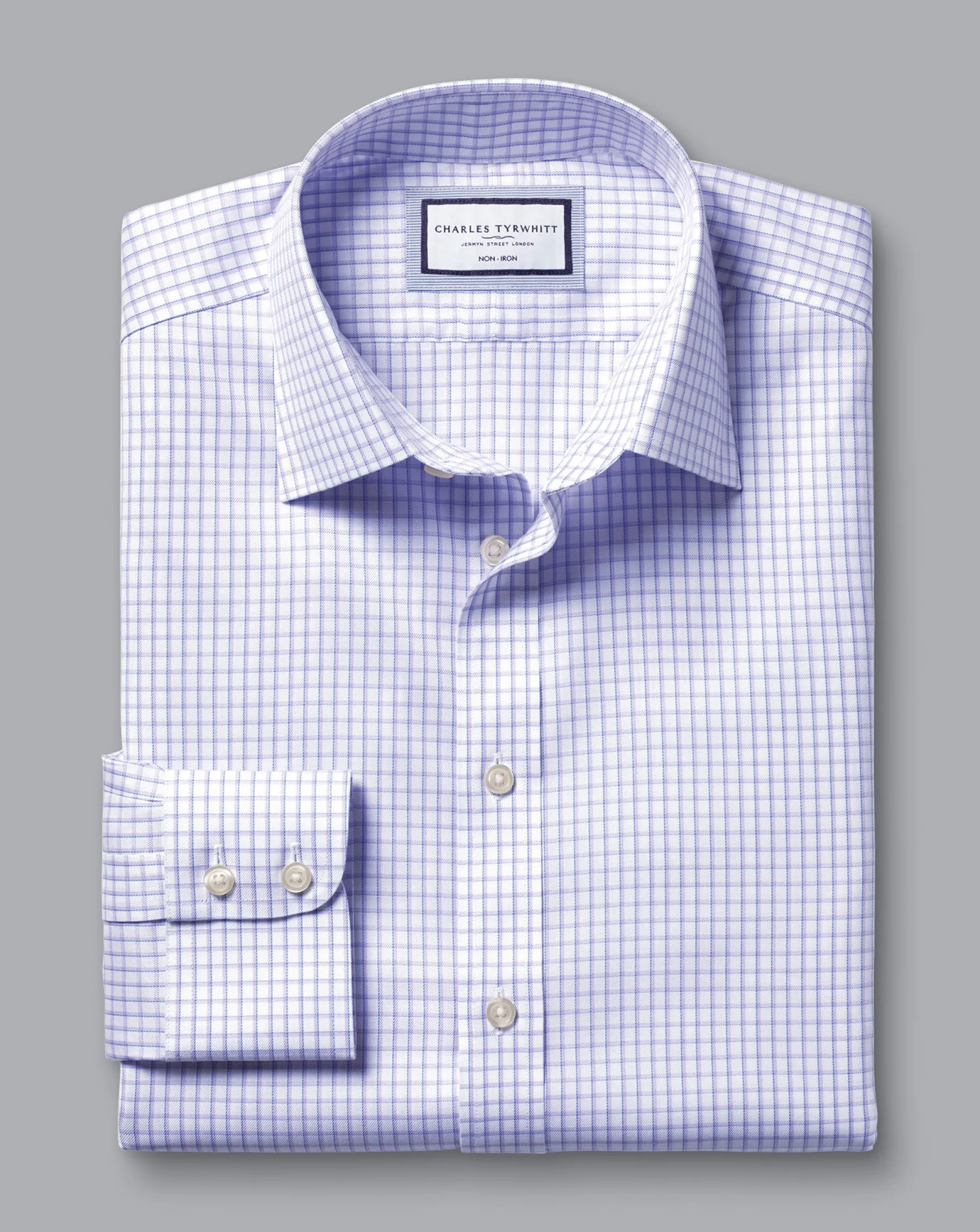 Shirt Sale|Dress Shirts<Charles Tyrwhitt Non-Iron Two Color Check Shirt - Purple Lilac