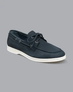 Shoes<Charles Tyrwhitt Nubuck Boat Shoes - Steel Blue
