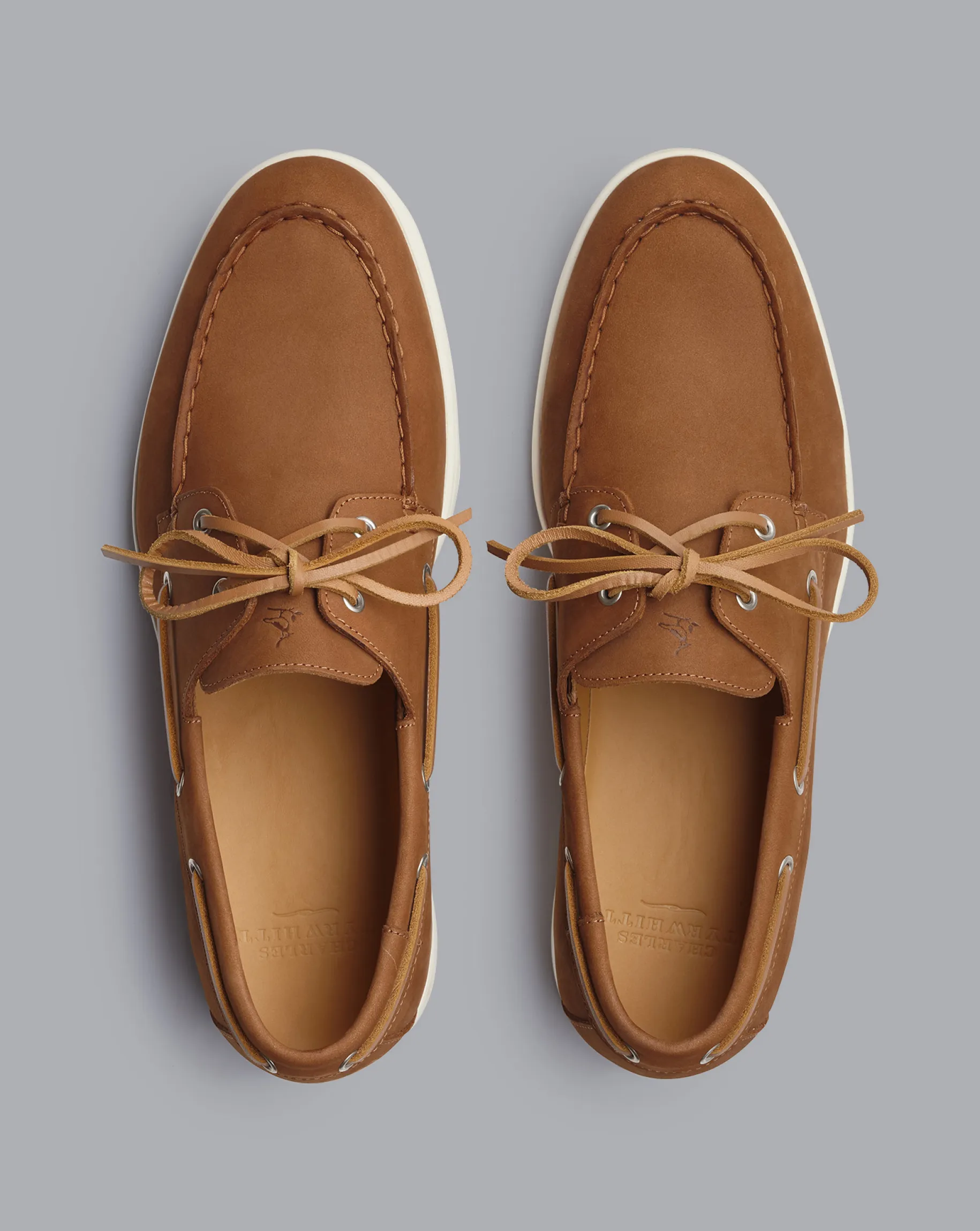 Shoes<Charles Tyrwhitt Nubuck Boat Shoes - Brown Tobacco