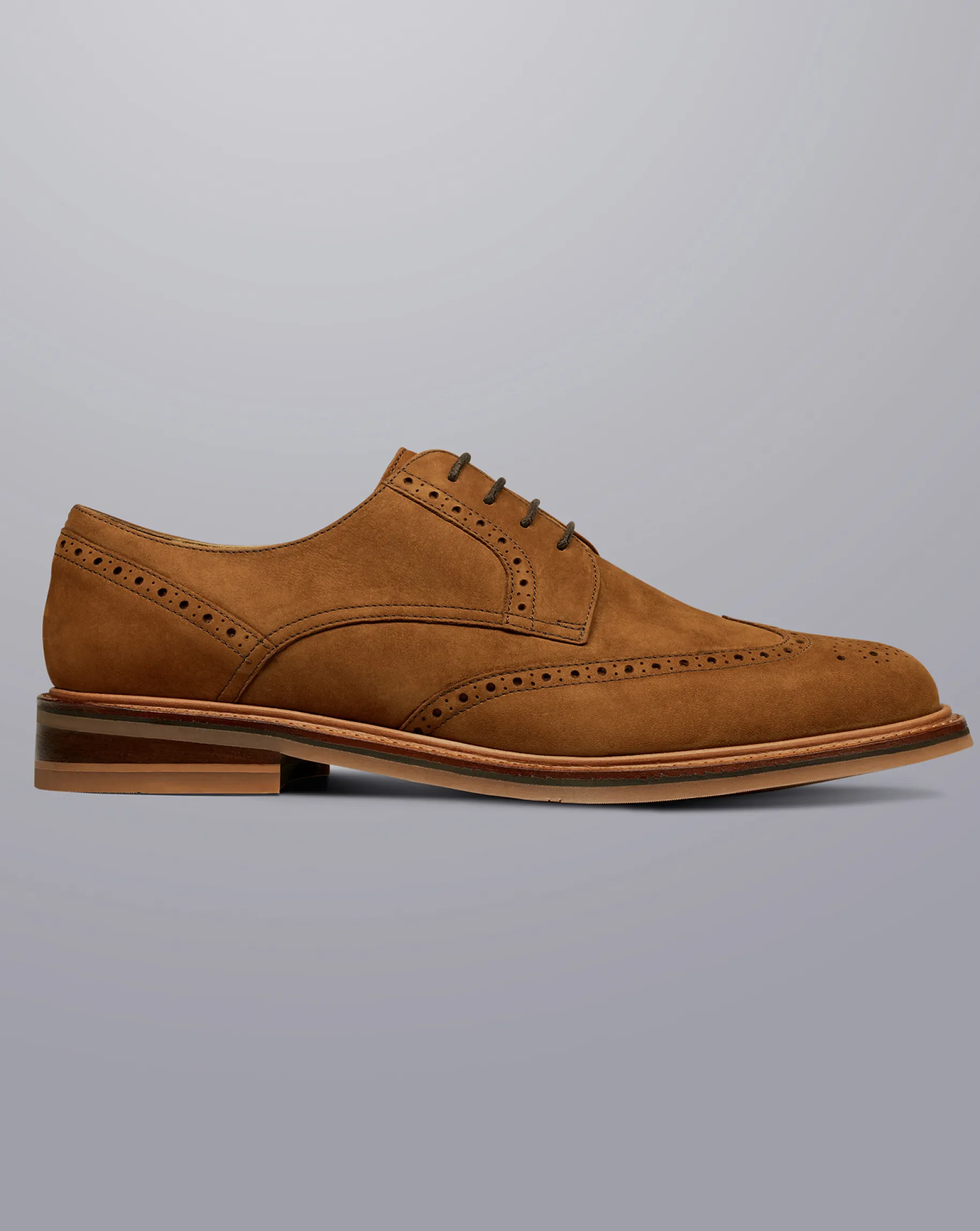 Shoes<Charles Tyrwhitt Nubuck Derby Brogue Shoes - Brown Tobacco