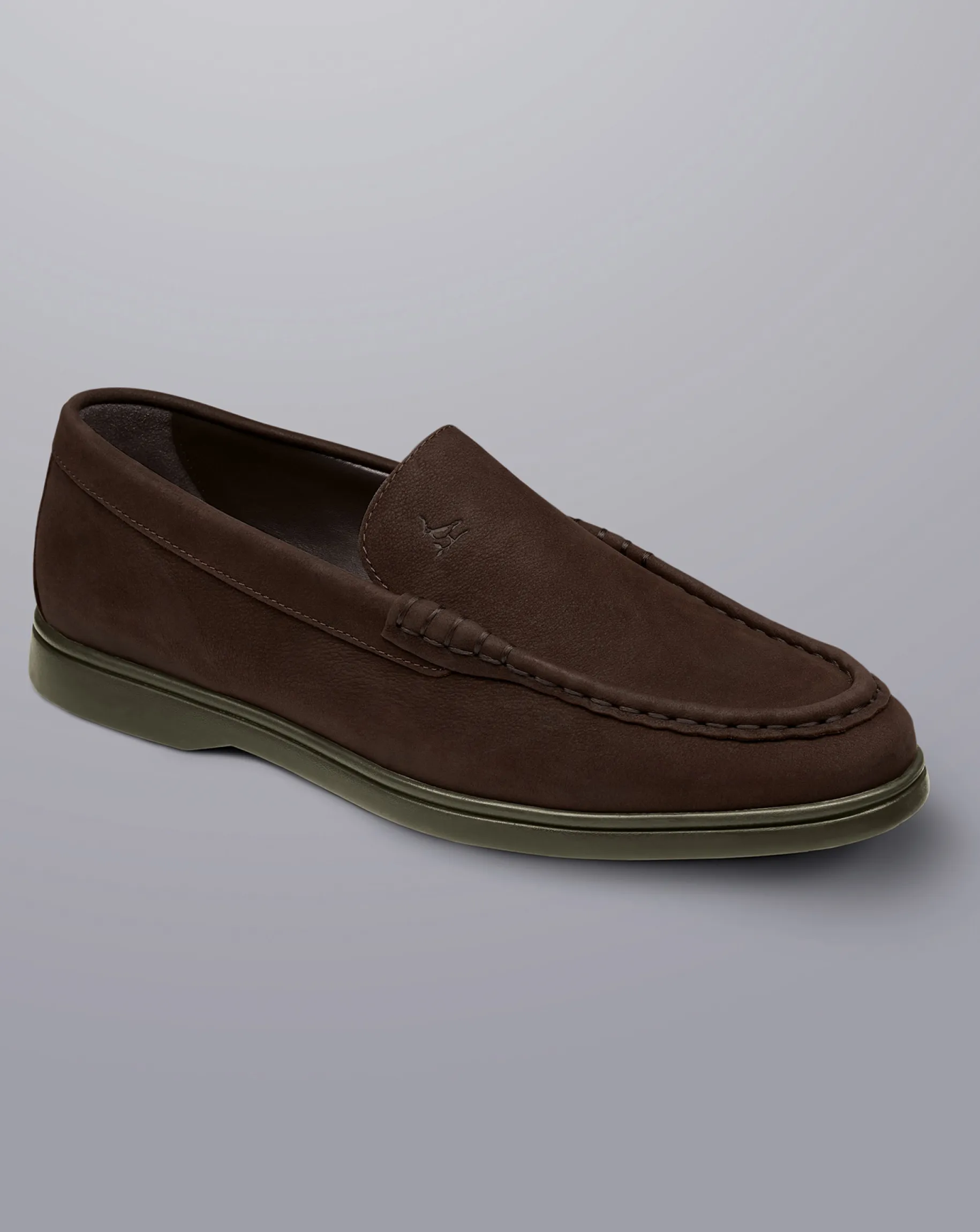 Shoes<Charles Tyrwhitt Nubuck Slip-On Loafer - Brown Chocolate