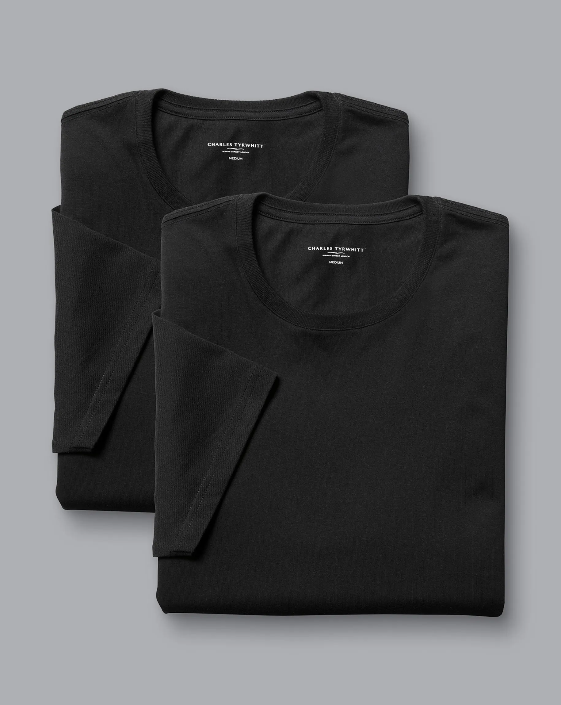 Nightwear & Pajamas<Charles Tyrwhitt 2-Pack Crew Neck Cotton T-Shirt - Black