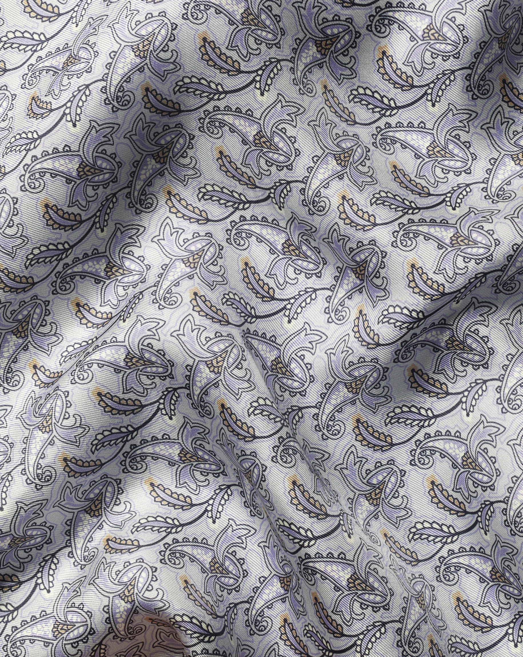 Pocket Squares<Charles Tyrwhitt Paisley Print Silk Pocket Square - Light Grey