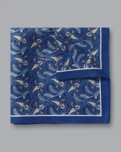 Accessories<Charles Tyrwhitt Paisley Print Silk Pocket Square - Cobalt Blue