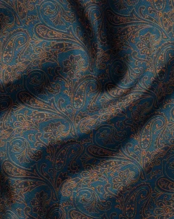 Pocket Squares<Charles Tyrwhitt Paisley Print Silk Pocket Square - Blue Dark Turquoise