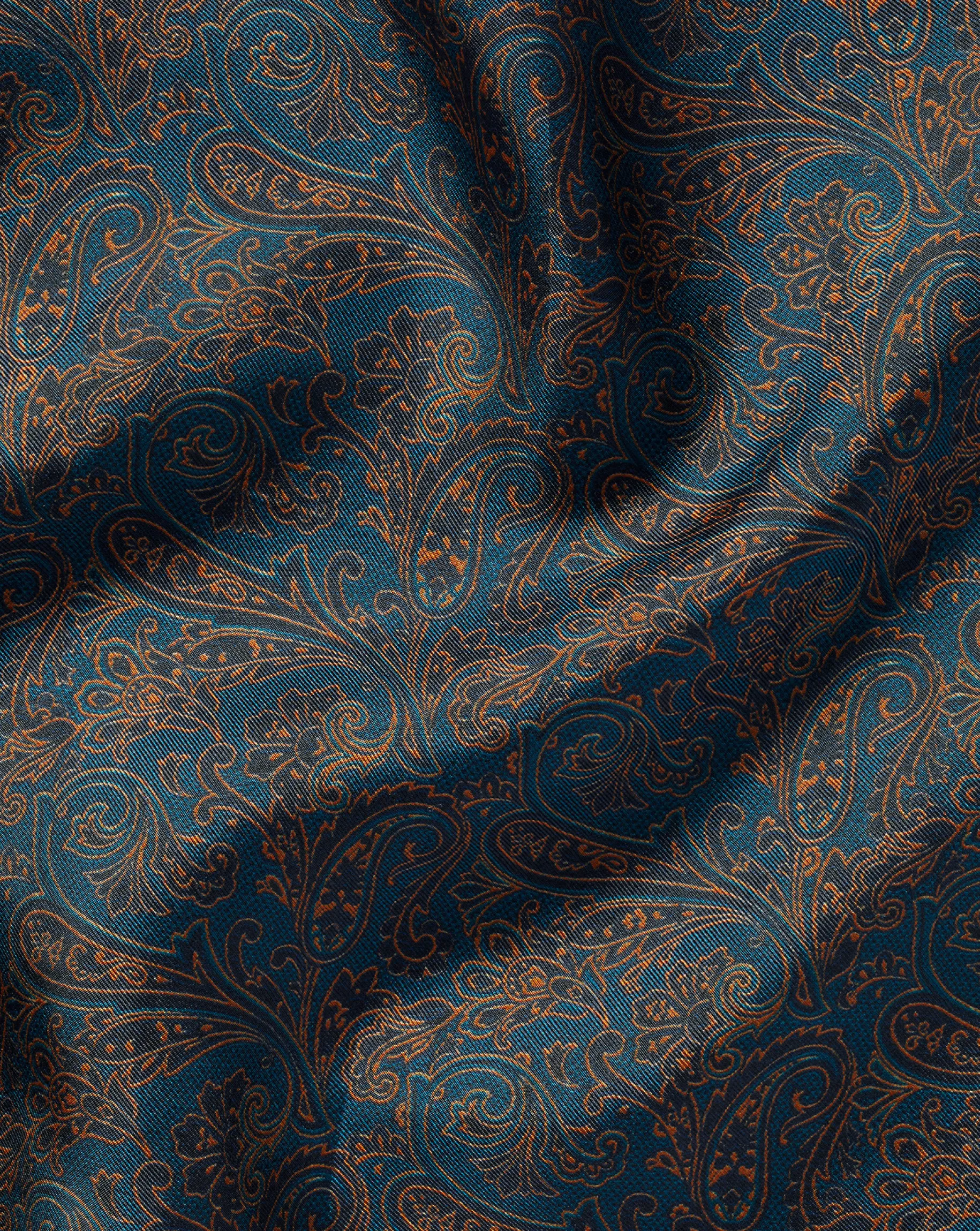 Pocket Squares<Charles Tyrwhitt Paisley Print Silk Pocket Square - Blue Dark Turquoise