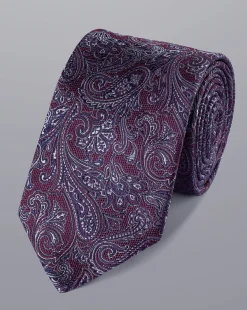 Accessories<Charles Tyrwhitt Paisley Silk Tie - Blackberry Purple