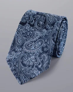 Accessories<Charles Tyrwhitt Paisley Silk Tie - Indigo Blue