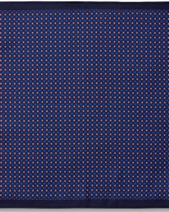 Pocket Squares<Charles Tyrwhitt Petrol Blue & Pink Mini Floral Silk Pocket Square